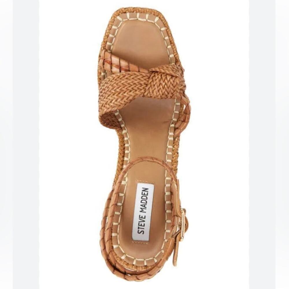 *NWOT Steve Madden Ylan Wedge Sandal in Cognac – Sz 10 - Picture 3 of 8